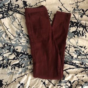 Burgundy Topshop MOTO Jeans